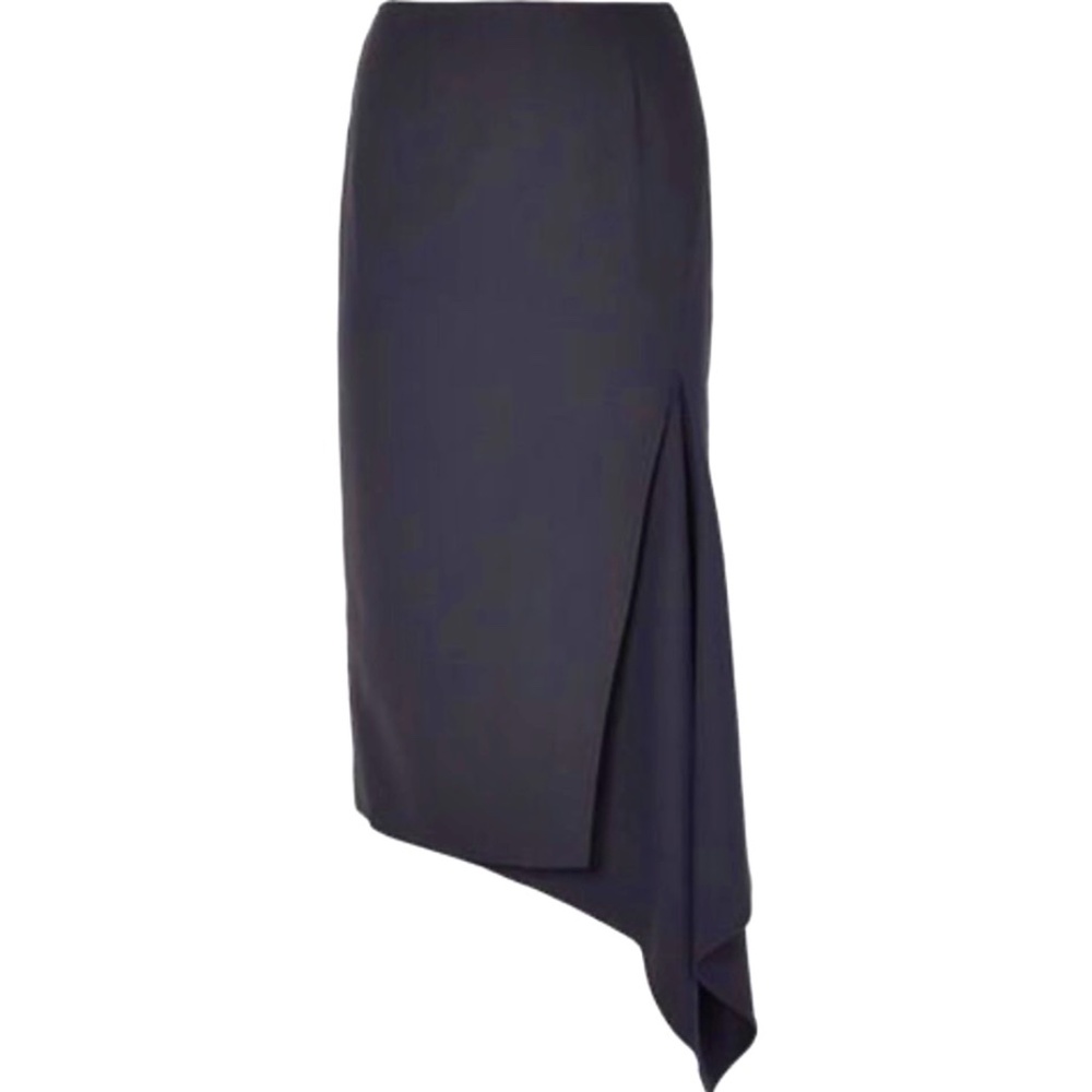 MONSE Navy Asymmetric Wool-Blend Gabardine Skirt US6 NWT